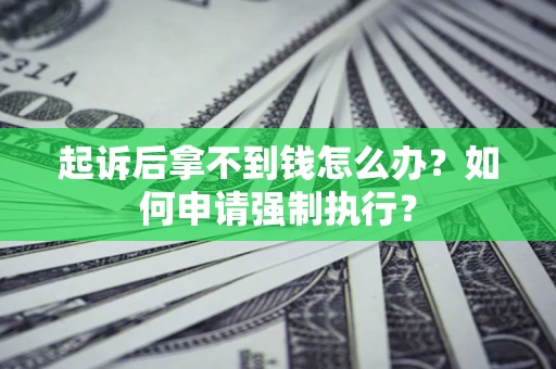 北京起诉后拿不到钱怎么办？如何申请强制执行？